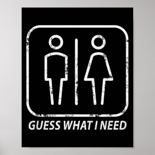 Poster Devinez ce dont j'ai besoin humour de salle de bai