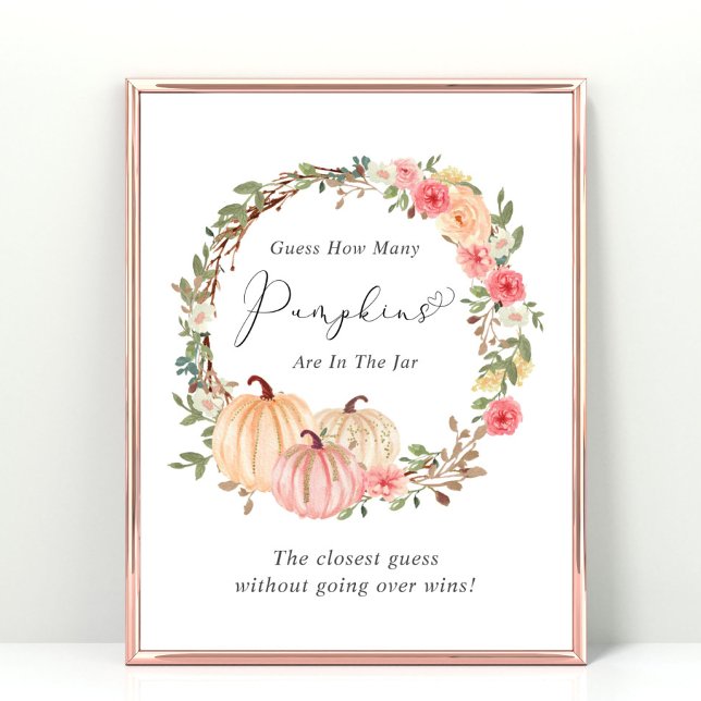 Poster Devinez combien de Baby showers Citrouille jeu (Créateur téléchargé)