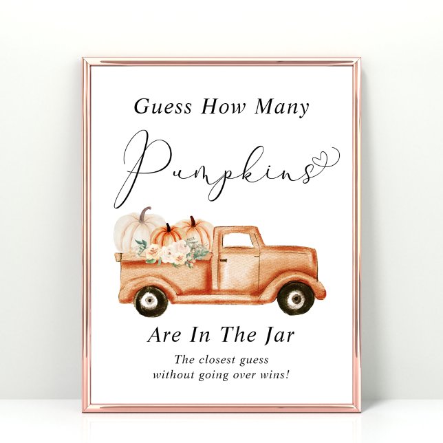 Poster Devinez combien de Baby showers Citrouille jeu (Créateur téléchargé)