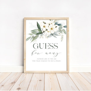 Poster Devinez combien de Baby showers Jeu Signer Feuille
