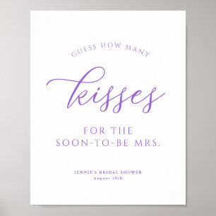 Poster Devinez combien de baisers brillant Lilac Douche J