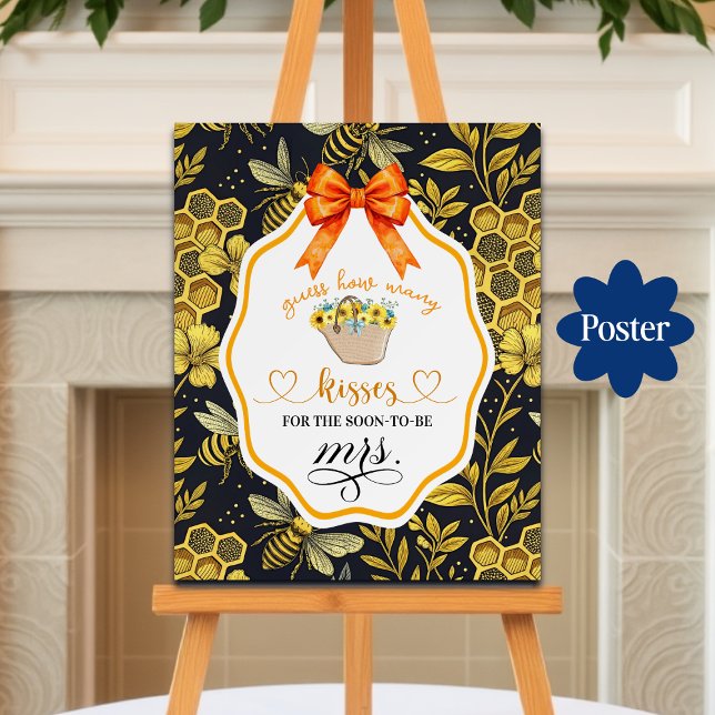 Poster Devinez combien de baisers Fête des mariées jeu (Créateur téléchargé)