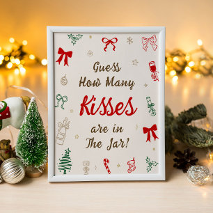 Poster Devinez combien de baisers pour la Baby Shower de