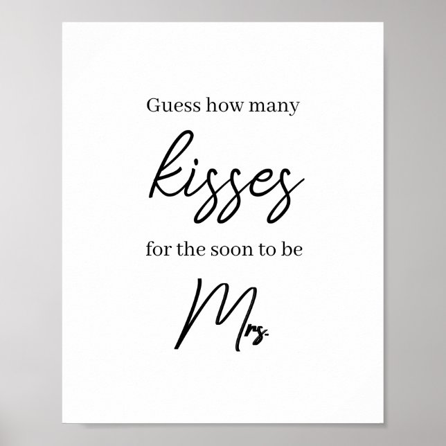 Poster Devinez combien de Baisers pour la future Mme. (Devant)