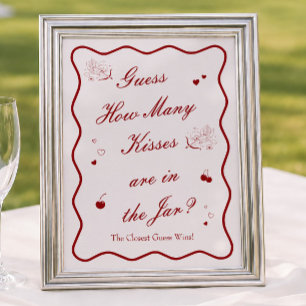 Poster Devinez Combien de Baisers pour une Baby Shower su
