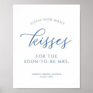 Poster Devinez combien de baisers Royal Blue Douche Jeu