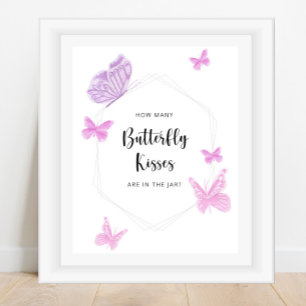 Poster Devinez combien de bisous de papillon