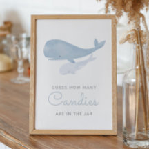 Devinez combien de bonbons Baby shower de baleine 