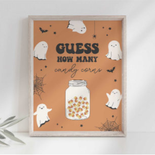 Poster Devinez combien de bonbons dans le panneau du part