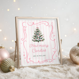 Poster Devinez combien de bonbons pour Baby Shower ruban