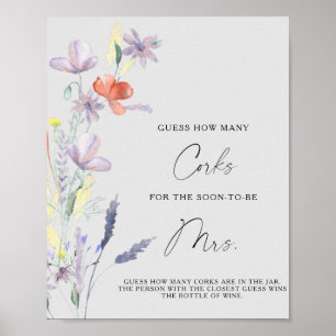 Poster Devinez combien de bouchons à la douche de mariée 