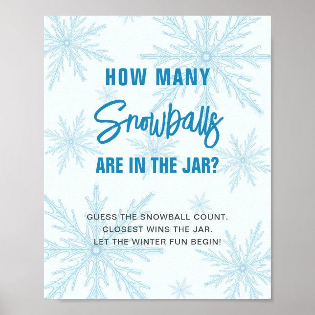 Poster Devinez combien de boules de neige Shower de bébé  (Devant)