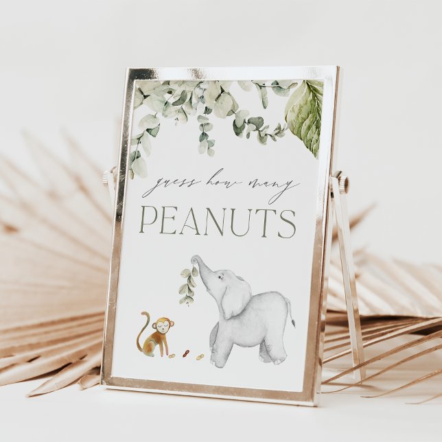 Poster Devinez combien de cacahuètes Baby shower Jeu Sign (Créateur téléchargé)