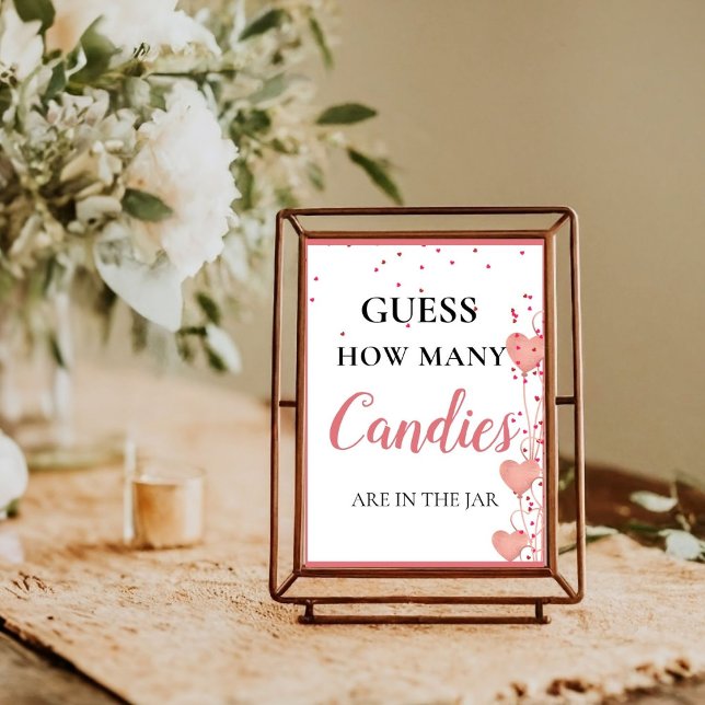 Poster Devinez combien de Candy valentine Fête des mariée (Créateur téléchargé)