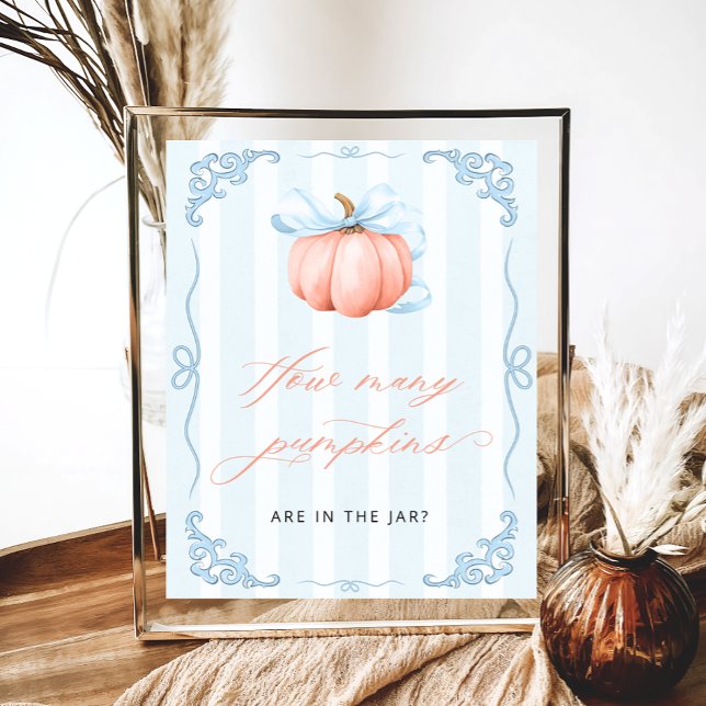 Poster Devinez combien de Citrouilles Blue Bow (Créateur téléchargé)