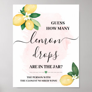 Poster Devinez combien de gouttes de citron Signe de jeu