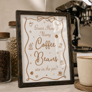 Poster Devinez combien de grains de café pour une Baby Sh