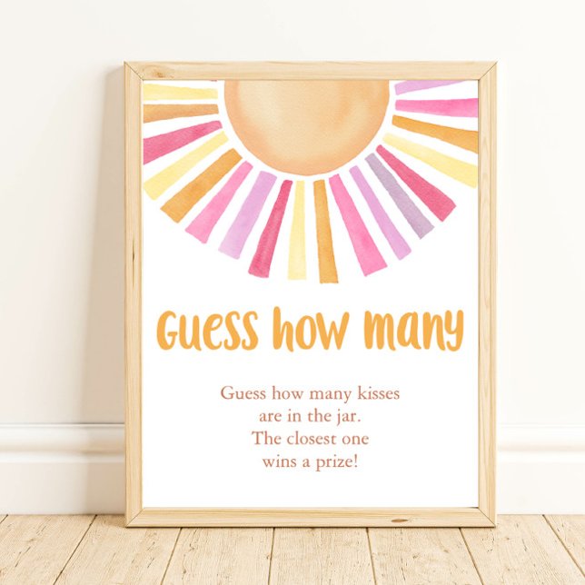 Poster Devinez combien de soleil boho jeu de baby shower (Créateur téléchargé)