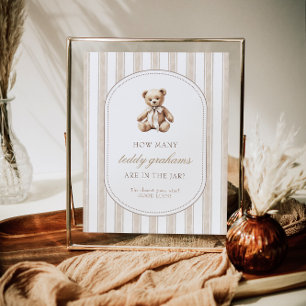 Poster Devinez combien de Teddy Grahams Baby shower Jeu S