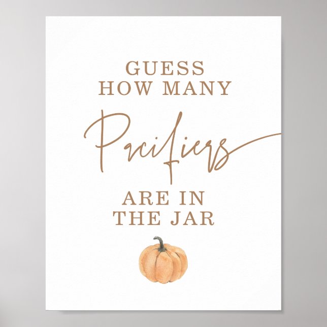 Poster Devinez combien de tétines Jeu de Baby Shower  (Devant)