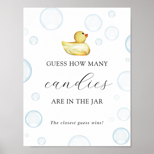 Poster Devinez combien sont dans la Jar Shower Game Poste (Devant)