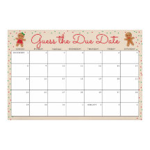 Devinez la date d'échéance Gingerbread Baby shower