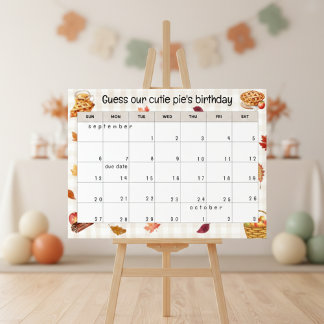 Poster "devinez l'anniversaire de notre petit amour" jeu