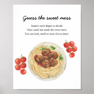 Poster Devinez le doux désordre de la baby shower de Pâte