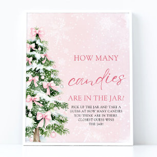 Poster Devinez Noël Combien de bonbons Baby shower