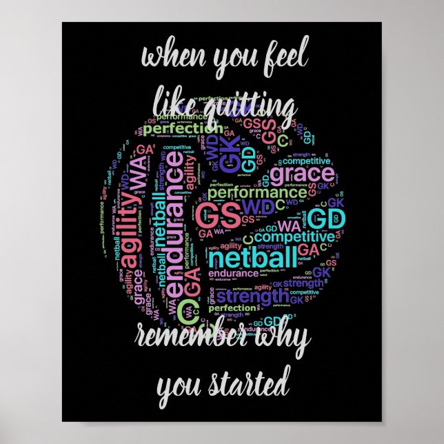 Poster Devis de netball motivationnel (Devant)