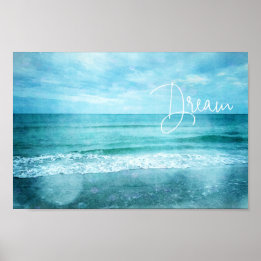 Poster Devis Dream Beach Citations Turquoise Blue Ocean