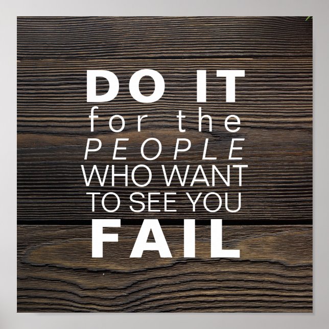 Poster Devis inspirant | Objectifs motivationnels Réussit (Devant)