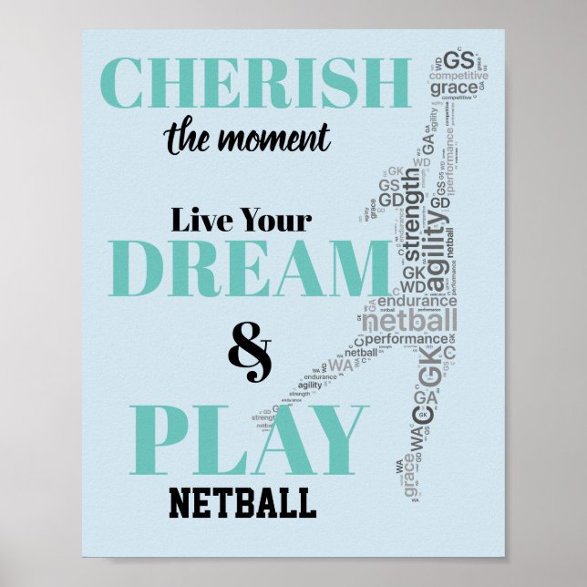 Poster Devis Netball Motivationnel Joueur (Devant)