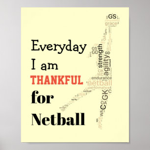Poster Devis Netball Motivationnel Word Player