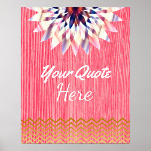 Poster Devis personnalisé Gold Vintage Lotus Flower
