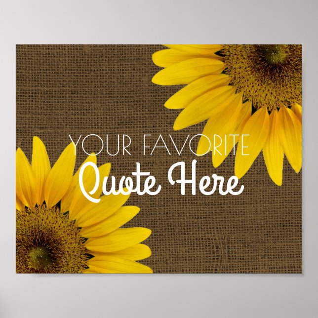 Poster Devis personnalisé | Signe Rustique Burlap Tournes (Devant)