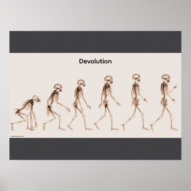 Poster "Devolution", funny, humor, joke (Devant)