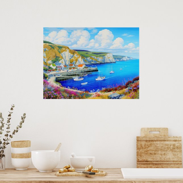 Poster "Devon Harbour Dreamscape" - Un paysage marin angl (Cuisine)