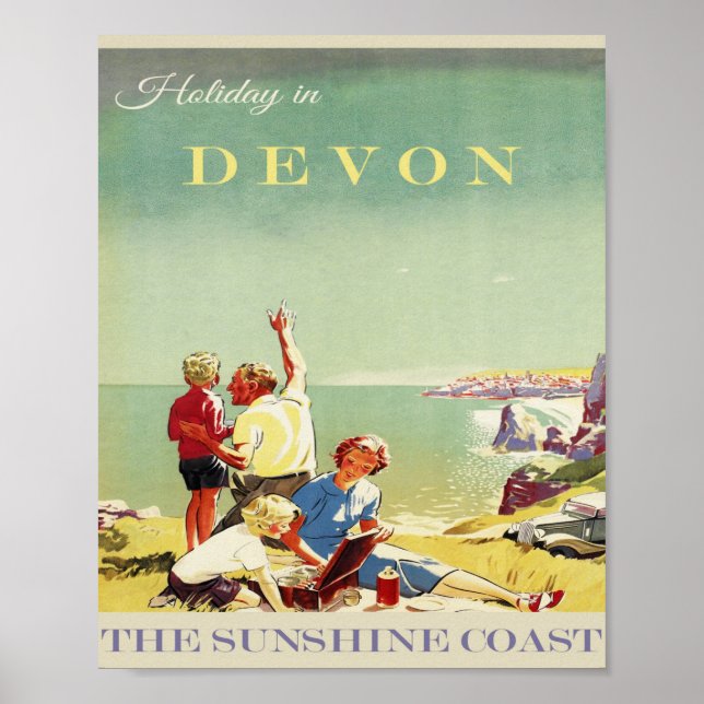 Poster Devon Vintage (Devant)