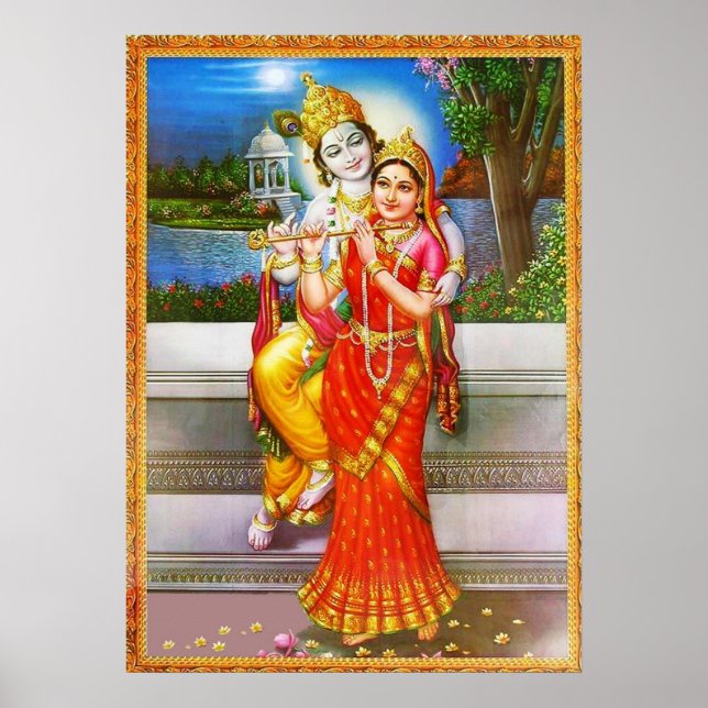 Poster Dévotion à Radha Krishna (Devant)