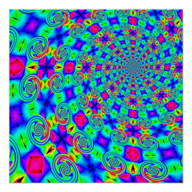 Poster d'exposition en spirale de trippy psychédél (Devant)