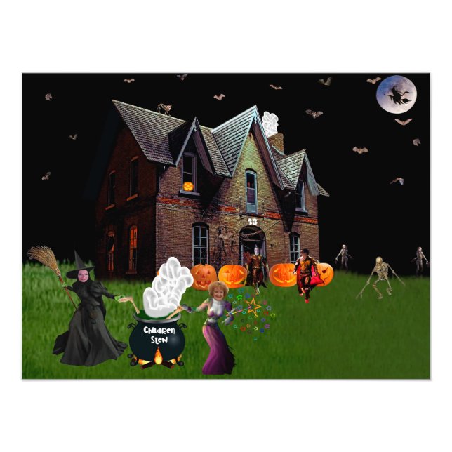 Poster d'Halloween avec amis 24"x18" (Devant)