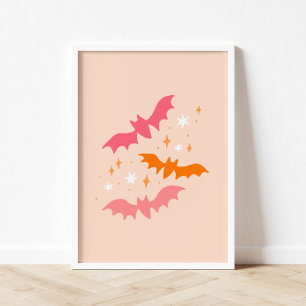 Poster d'Halloween Bats Roses