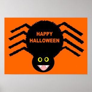 Poster d'Halloween Black Spider