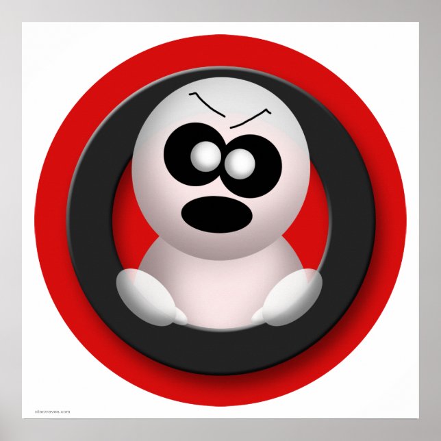 Poster d'Halloween Rouge Ghost mignon (Devant)