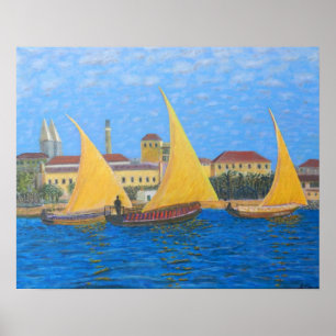Poster Dhaw africain à Zanzibar