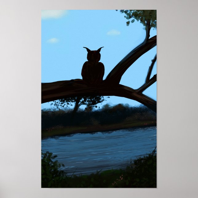 Poster d'hibou (Matte) (Devant)