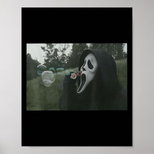 Poster d'horreur vintage face Halloween