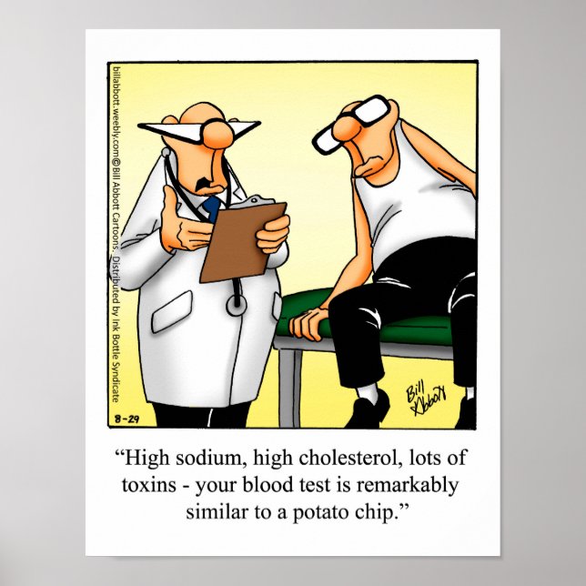 Poster d'Humour Médicale amusant "Chip de pomme de (Devant)