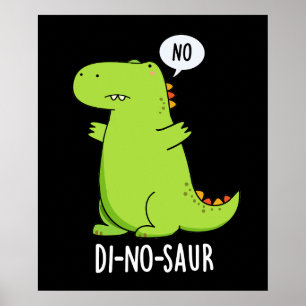 Poster Di-no-saur Blagues de dinosaure drôle Fond sombre
